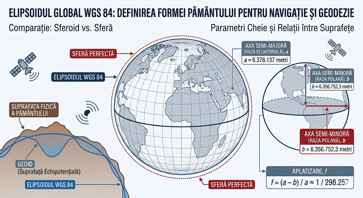 Elipsoid WGS84 detaliat